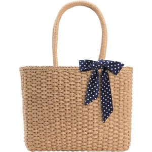 Zipper Straw Bags for Women | Straw Purse Woven Womens Handmade Weaving Summer Handbag for Travel Beach