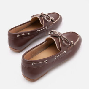 Gabrielle Bow Leather Boat Loafers