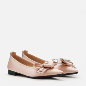 Carine Diamante Embellished Silk Flats