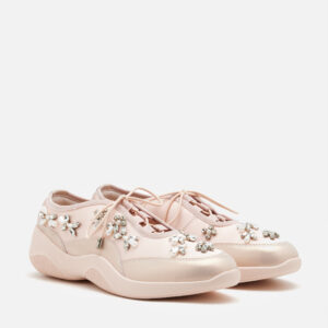 Isabeli Crystal-Embellished Lace-Up Sneakers