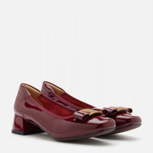 Jenn Metallic Bow Low Block Heels