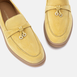Nadine Gold Buckle Square Toe Loafers