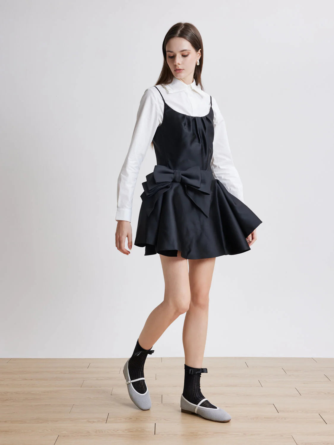 PAZZION, Whitney Flyknit Colour-Block Mary Janes, Grey