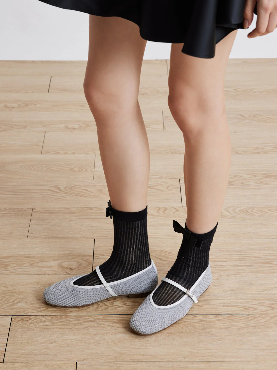 PAZZION, Whitney Flyknit Colour-Block Mary Janes, Grey